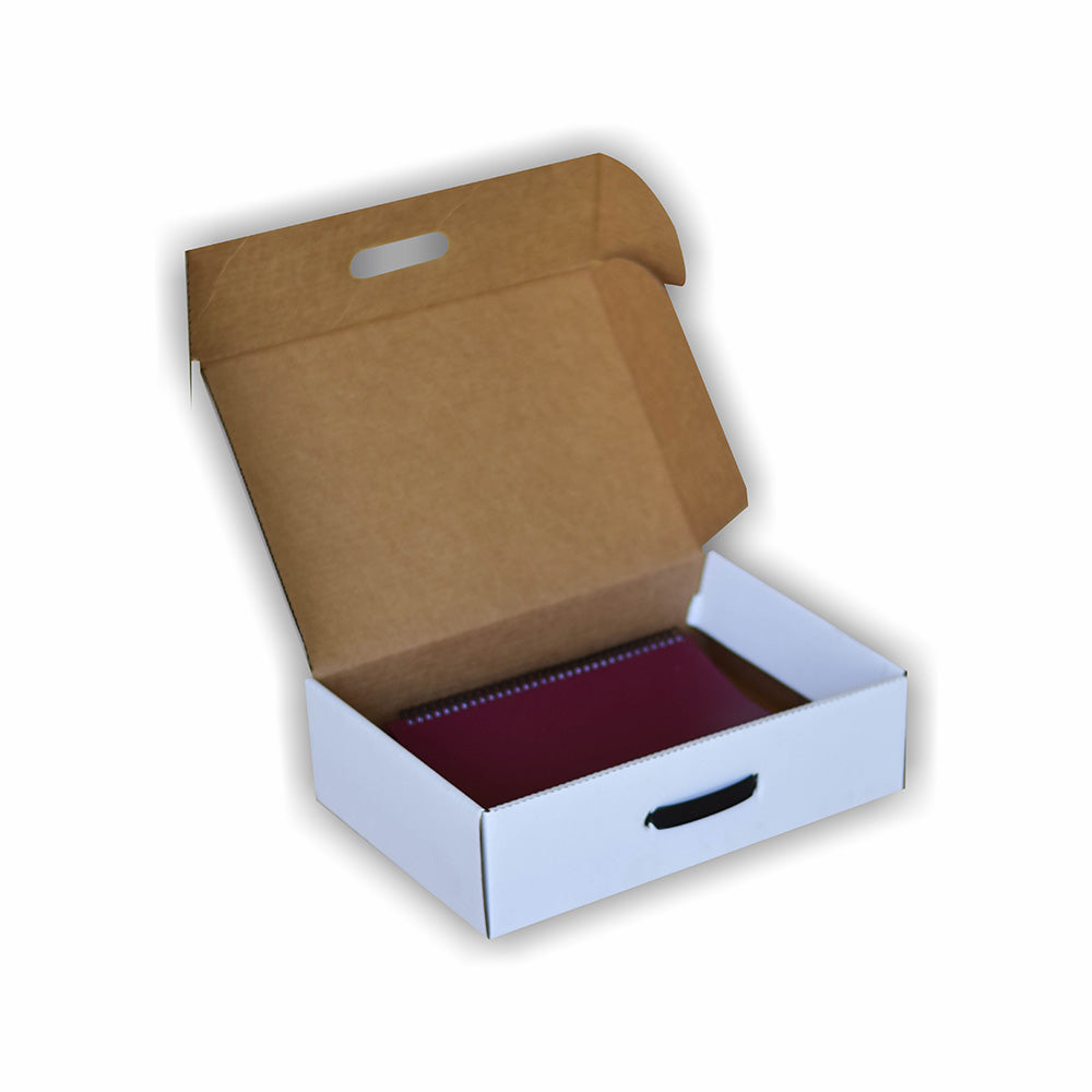 5 Maletin Corrugado Blanco Med.37.5x26x10cm