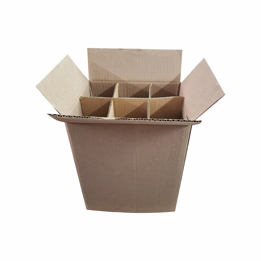 20 Caja para 6 botellas con separador Med.23.5x15.5x30cm