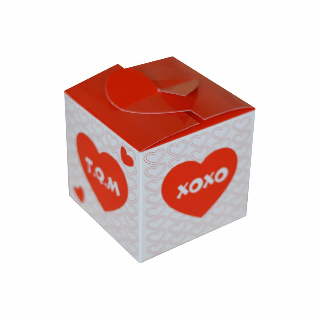 10 Caja Cubo T.Q.M. XoXo Med. 14x14x14cm