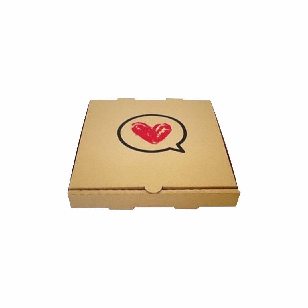 10 Caja Pizza Globo Corazón Med.20x20x3cm