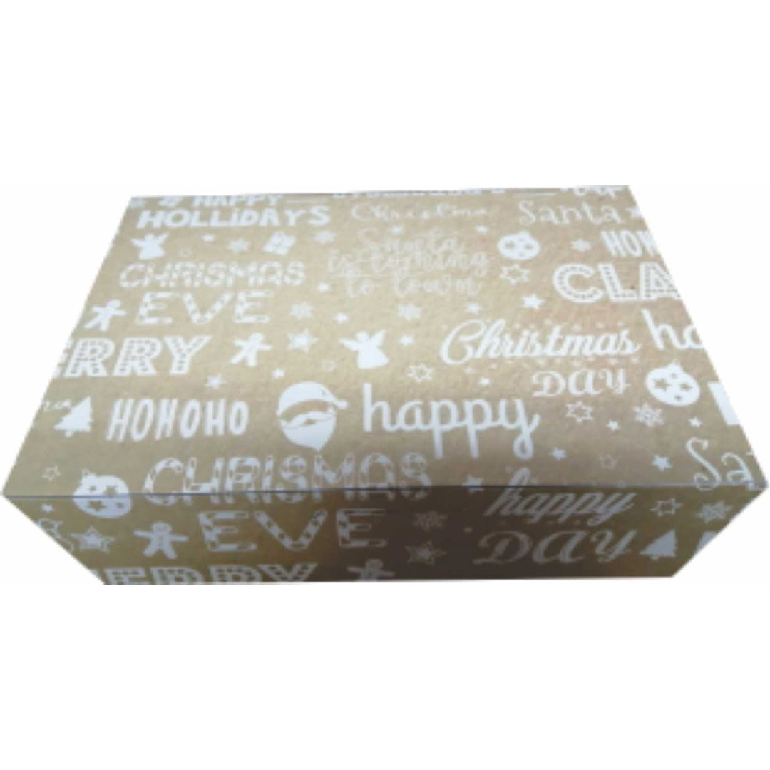 10 Caja Navidad Happy Hollidays Tipo Maletín Med. 36x25x8cm