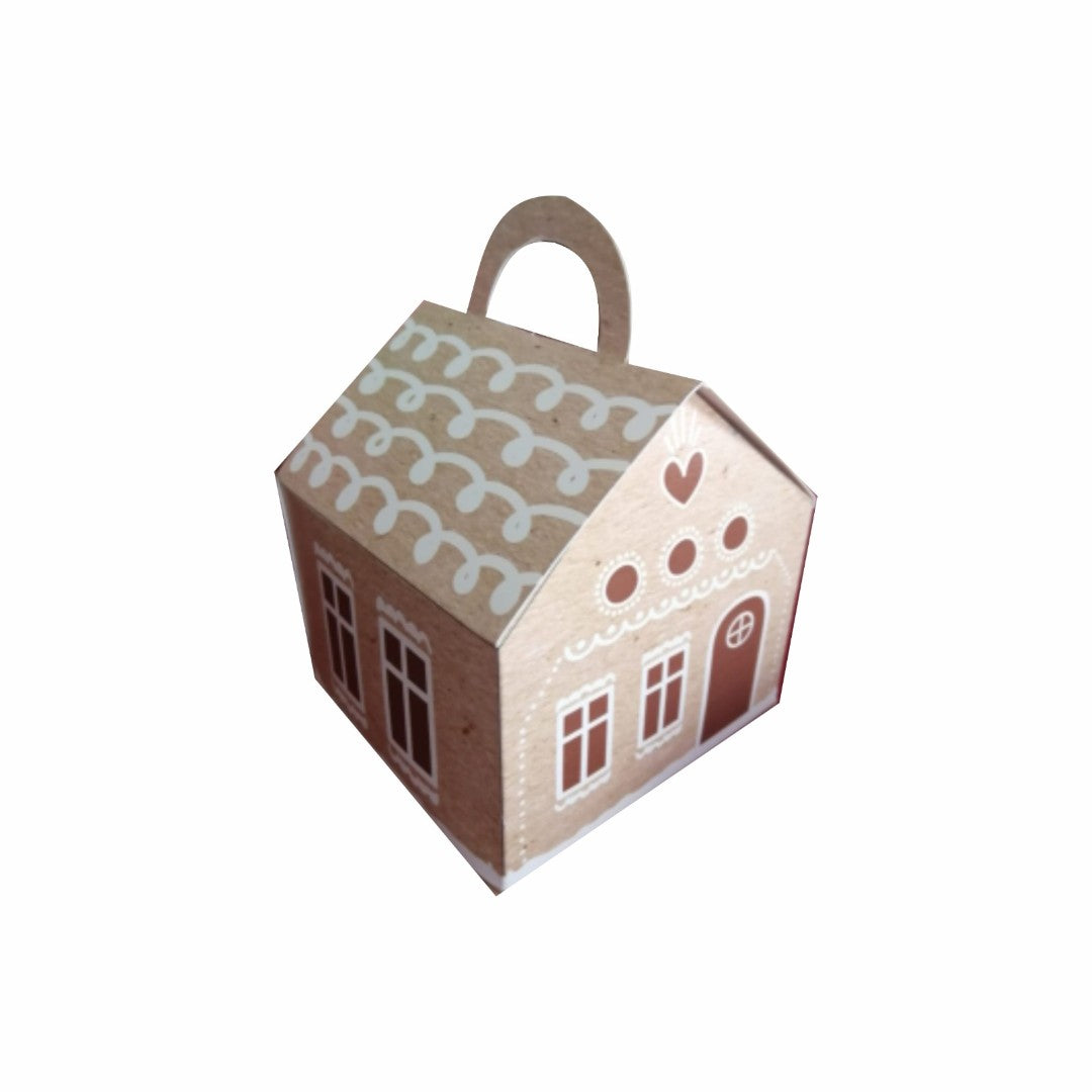 20 Caja Casita Navideña Linner Med.10.5x10.5x7.5cm