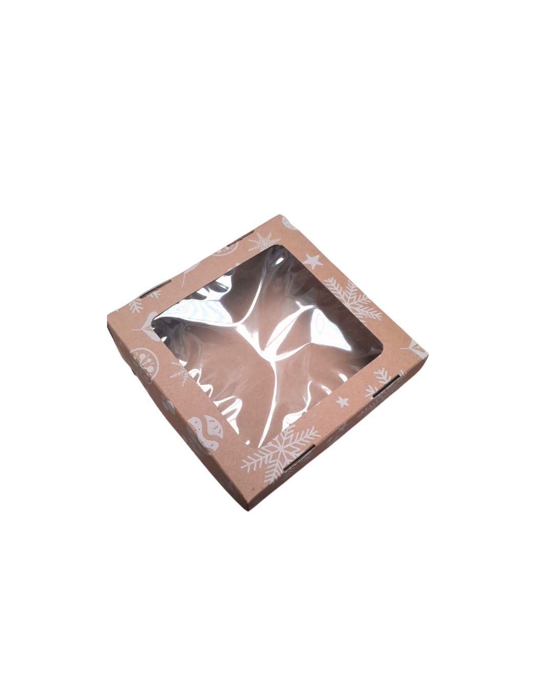20 Caja Galletas Navideña con Ventana 15x15x5cm