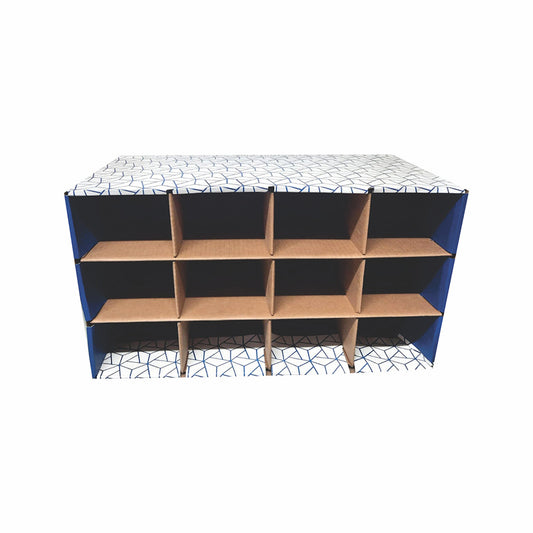 2 Caja Zapatera Plus 12 Espacios Azúl Med.60X29X33cm