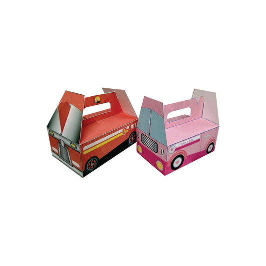 10 Caja Lonchera Decorada Bombero Med.17.5x11x7.5cm