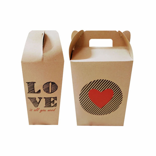 10 Caja Peluchera Mediana Kraft Love Roja Med.20x13x28cm