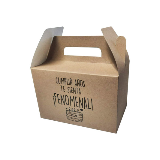10 Caja Lonchera Grande Cumple Med.21x12x14cm