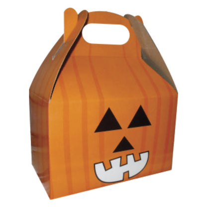 10 Caja Loncheras Halloween Calabaza Med.16x9x10cm