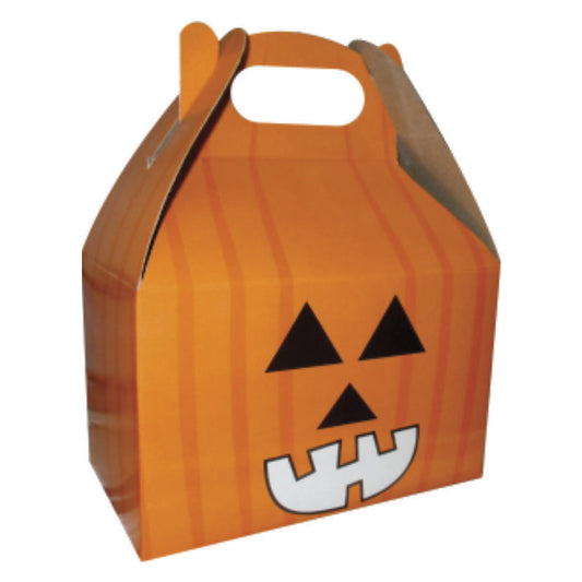 10 Caja Loncheras Halloween Calabaza Med.16x9x10cm