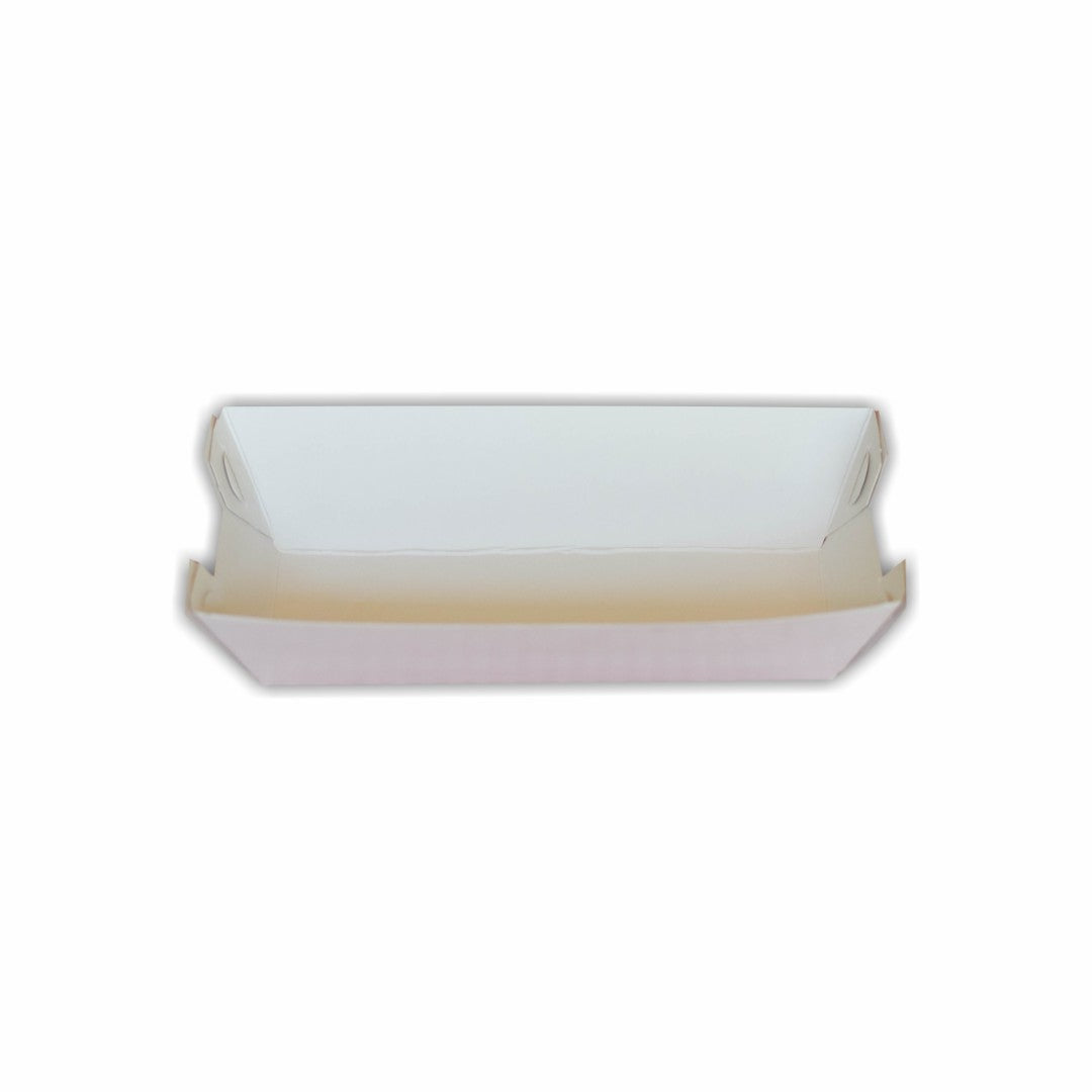 25 Charola para Hot Dog Blanca Med.14.5x5.5x4cm