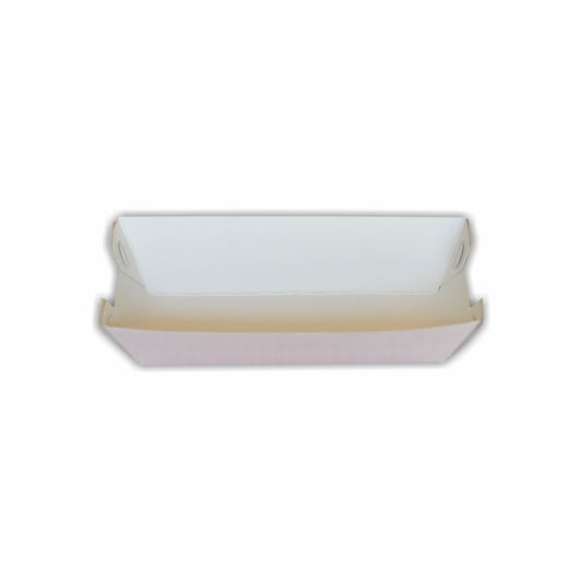 25 Charola para Hot Dog Blanca Med.14.5x5.5x4cm