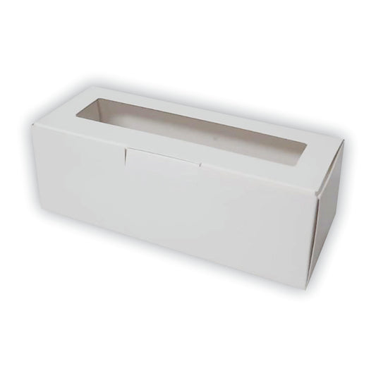 25 Caja para Macarrón con Ventana Med.15.5x5.5x5.5cm