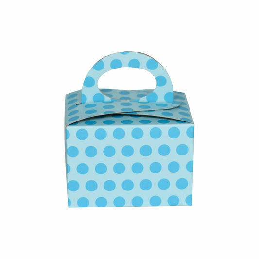 20 Caja Dulcera lunares Azul Med.10.5x8.5x7cm