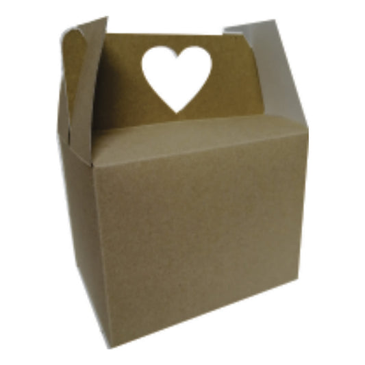 10 Caja Lonchera Mediana Kraft Asa Corazón Med.17x11x13cm