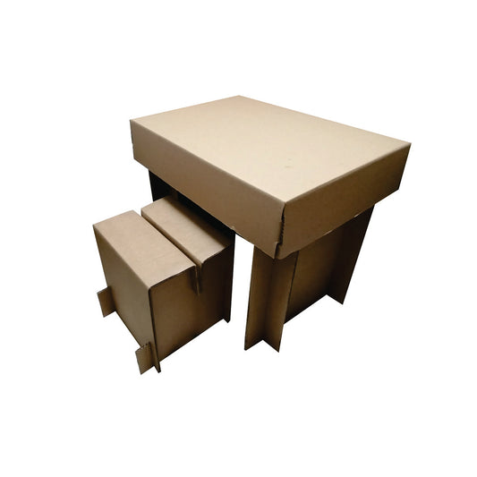1 Mesa con dos banquitos Med.60x40x50cm/24x30x30cm
