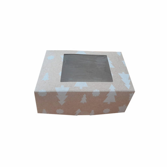 20 Caja Er 02 Navideña Pinos Blanco Med.17X12.5X5cm