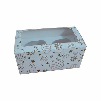 Caja para 2 Cupcake Collage Navideño Oro