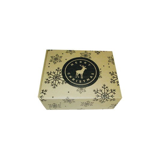 20 Caja Maletín Micro Kraft Copos Venado Med. 25x20x10cm