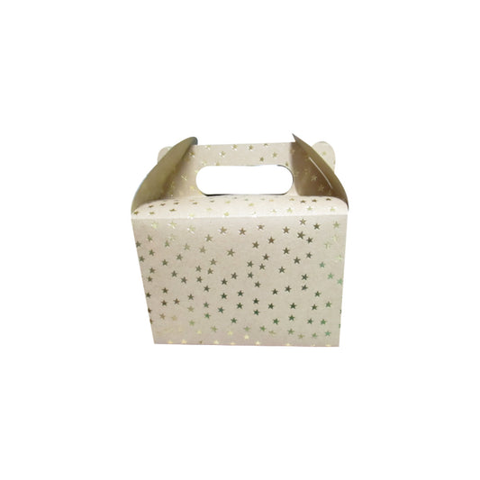 10 Caja tipo Lonchera Kraft Estrella Oro Hot Stamping  Med.14x11x10cm