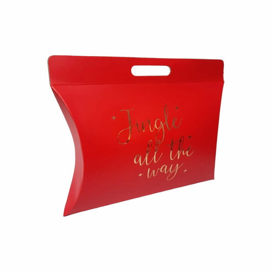 10 Caja tipo Almohada Navideña Jingle All the Way Med.32x26x7.5cm