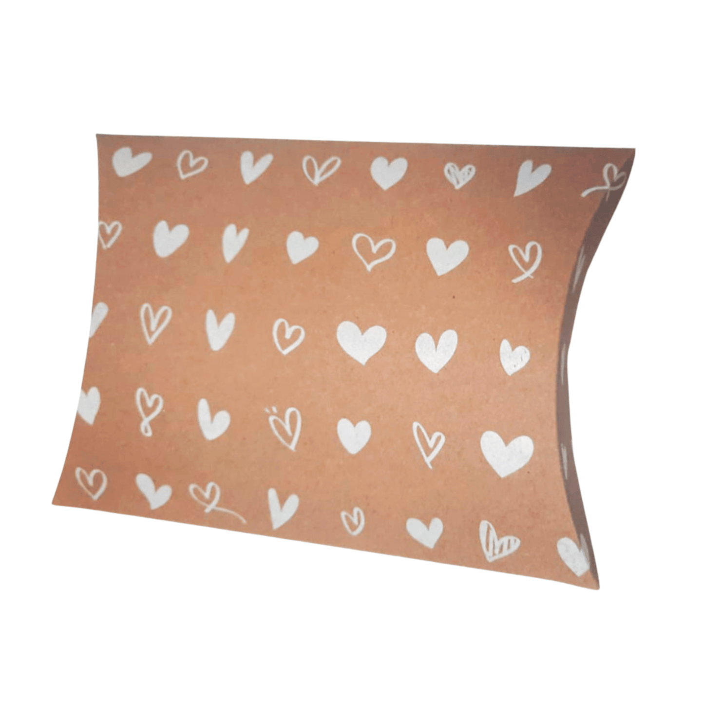 Caja Almohada Kraft Corazones