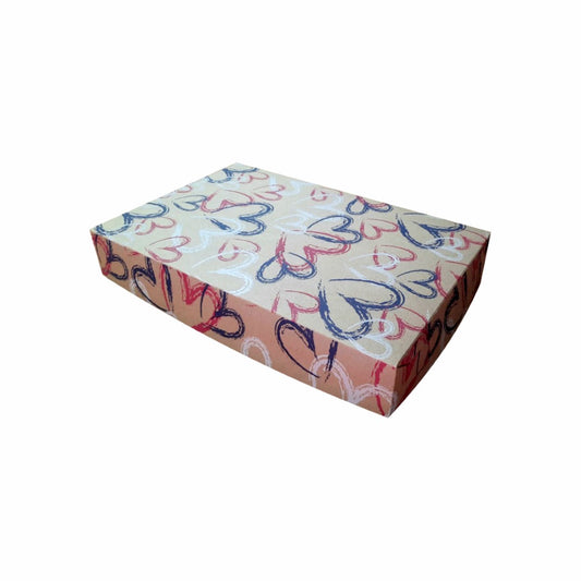 Caja para Regalo Impresión Corazones