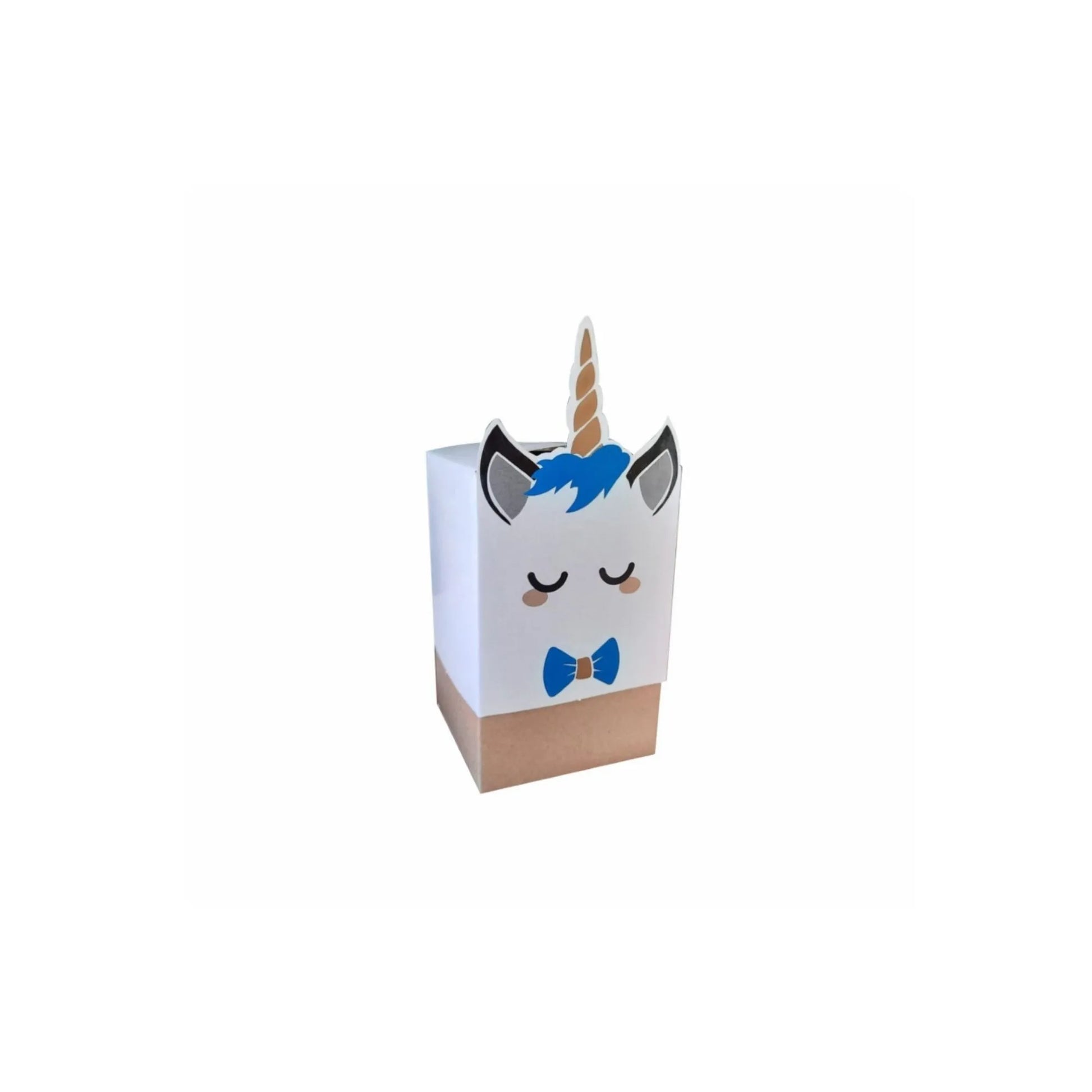 caja alcancía unicornio azul
