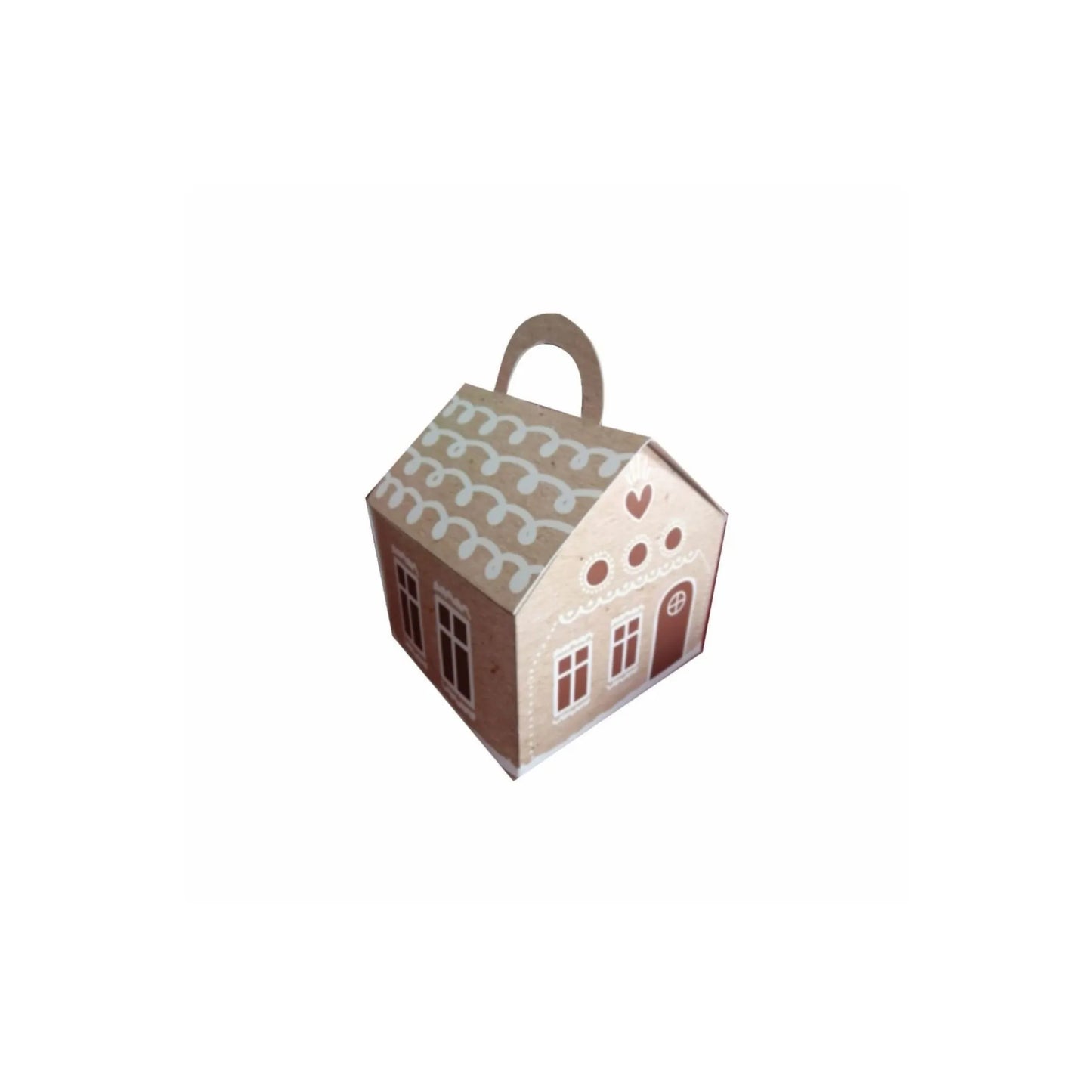 caja para regalo en forma de casita navideña 