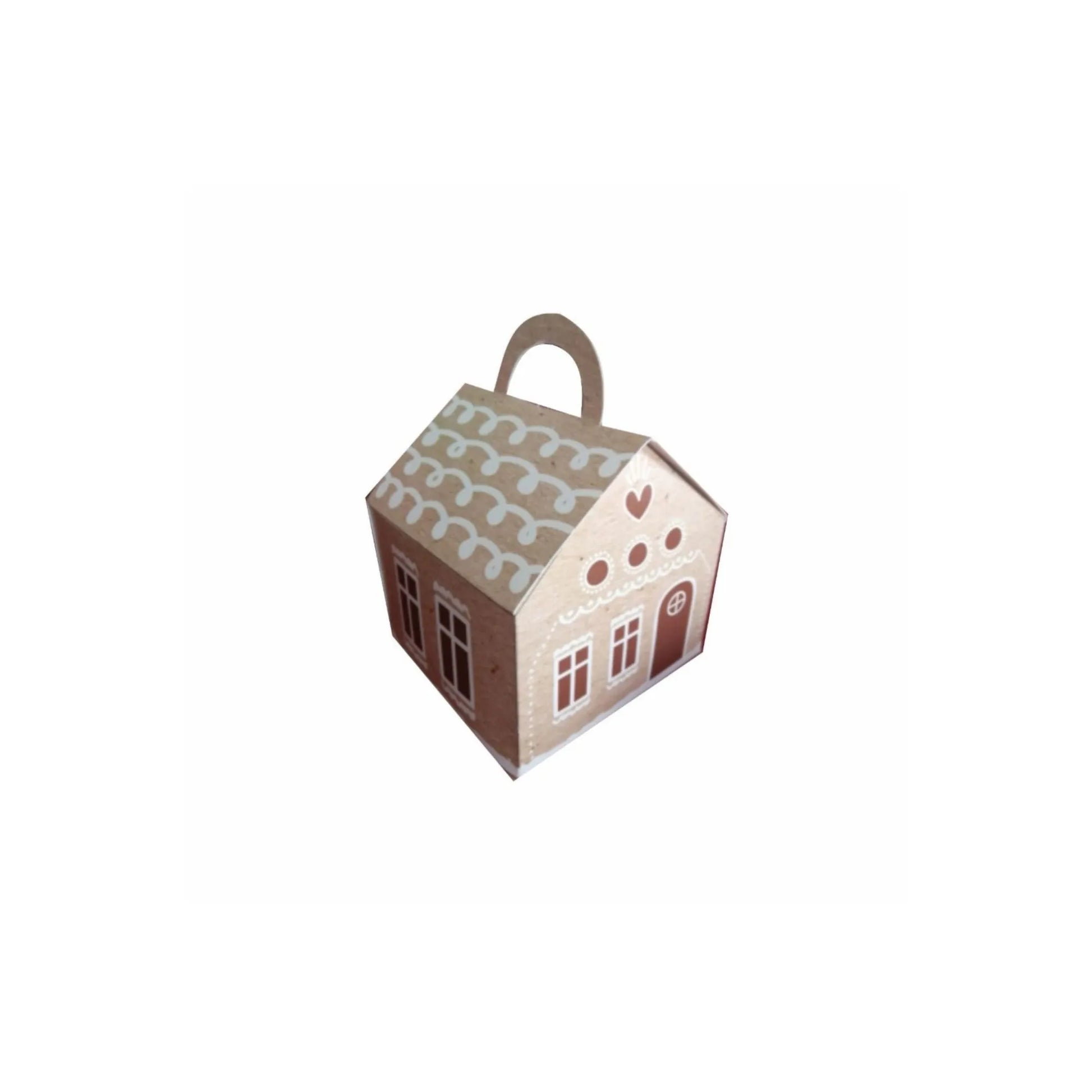 caja para regalo en forma de casita navideña 