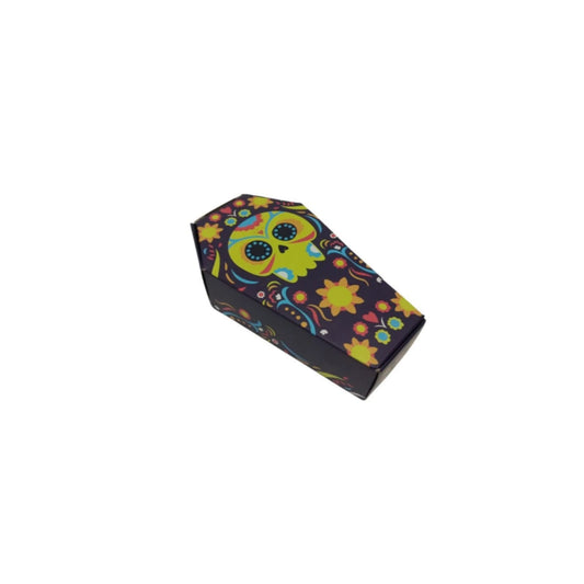 caja de carton forma ataud halloween 