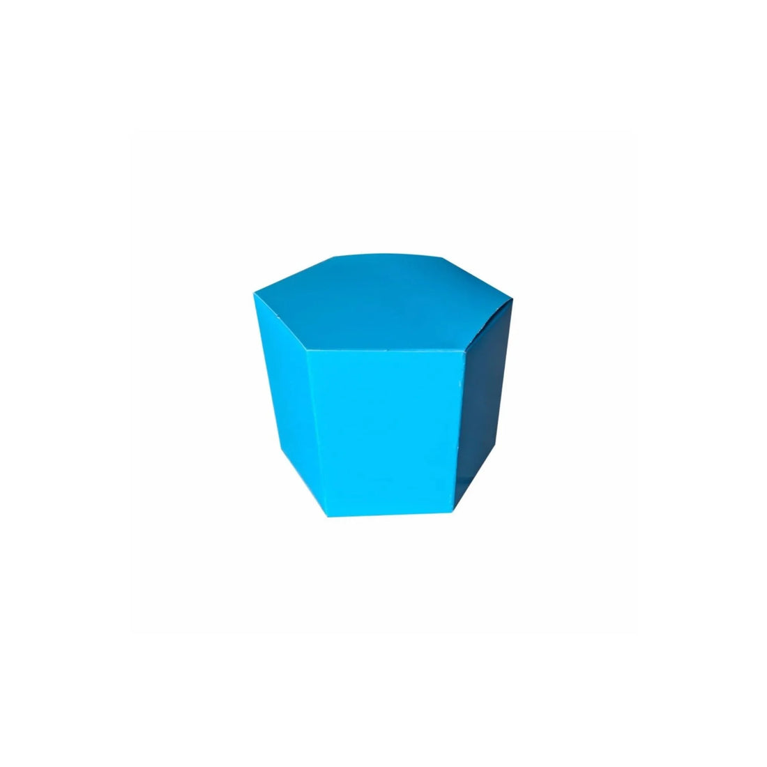caja hexagonal azul 