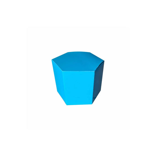 caja hexagonal azul 
