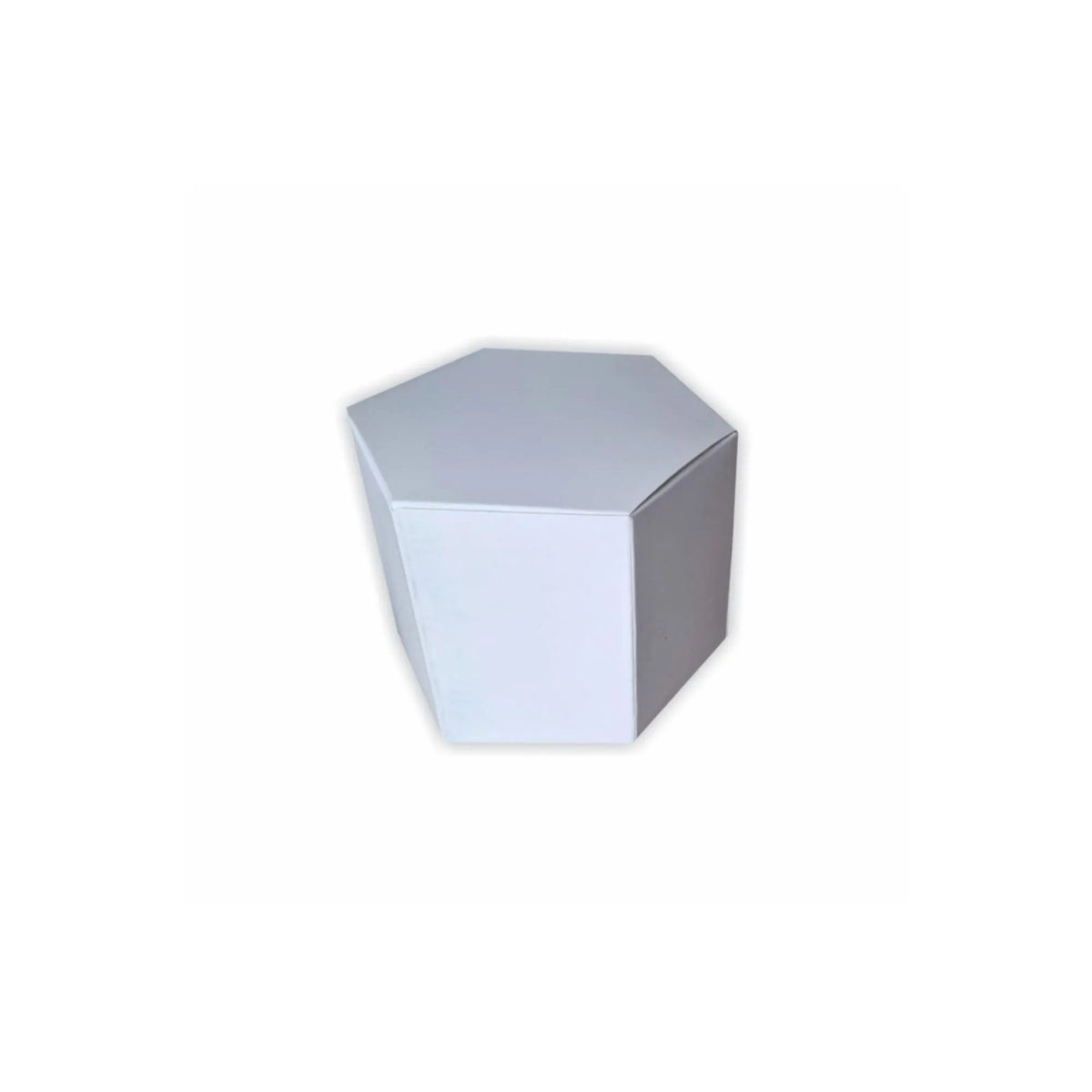 caja hexagonal blanca
