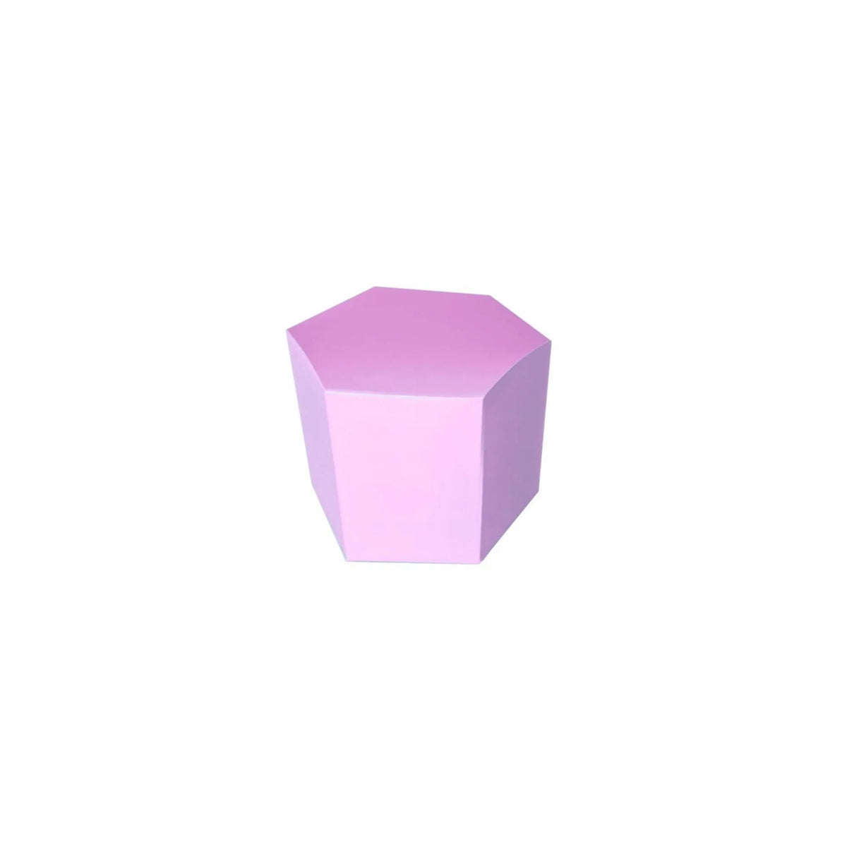 caja hexagonal rosa 