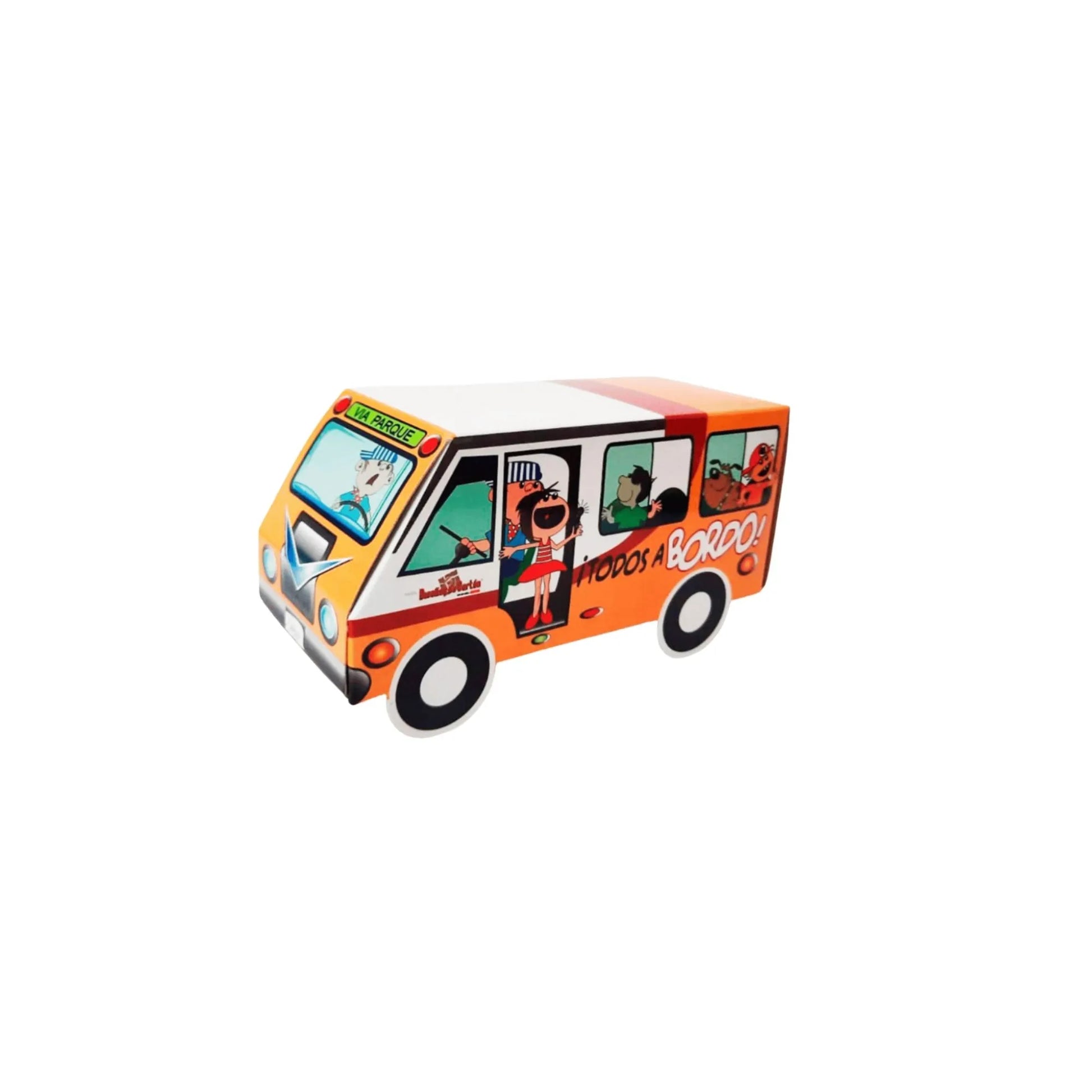 caja para bolos camioncito escolar 