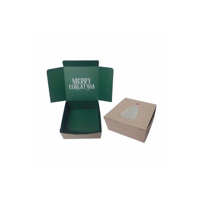 caja para cup cakes interior verde merry christmas 