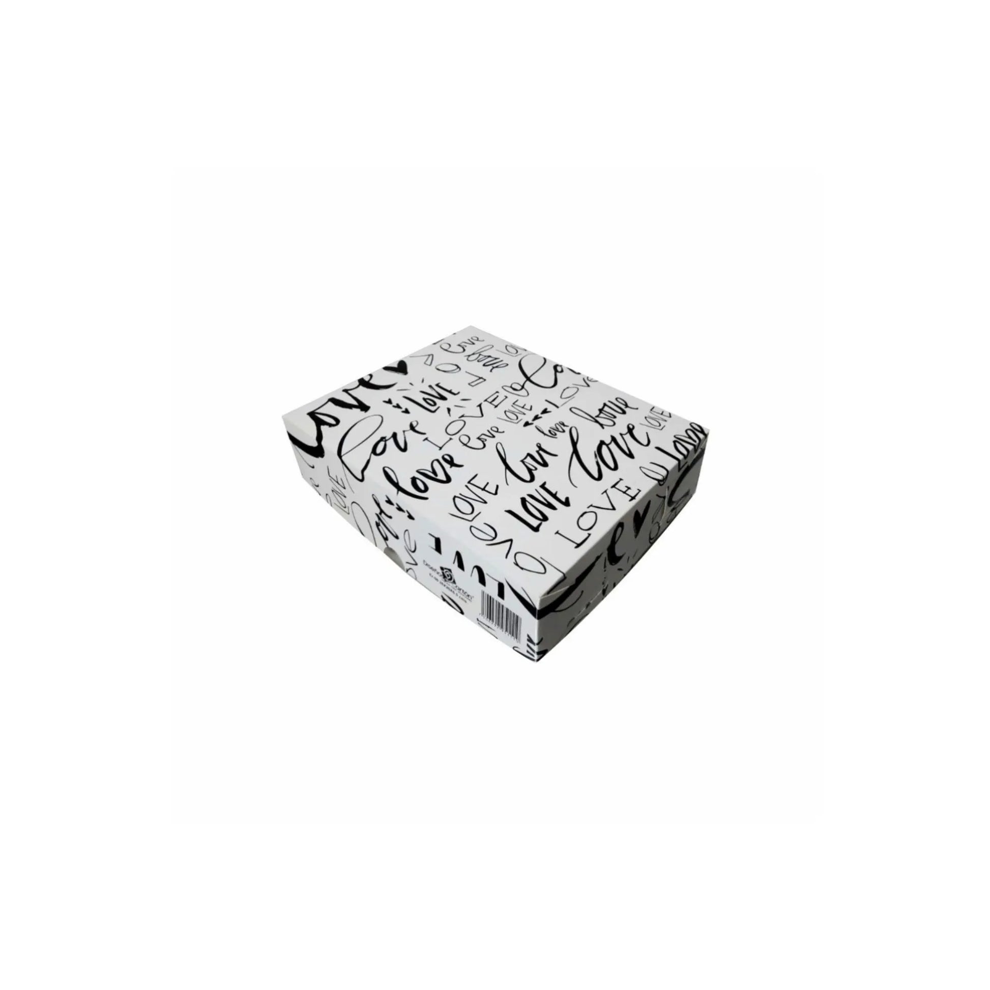 caja para regalo blanco negro love