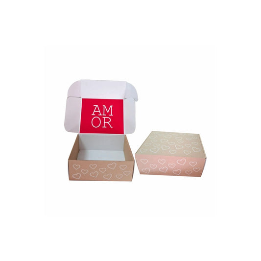 caja para regalos corazones blancos impresión interior amor