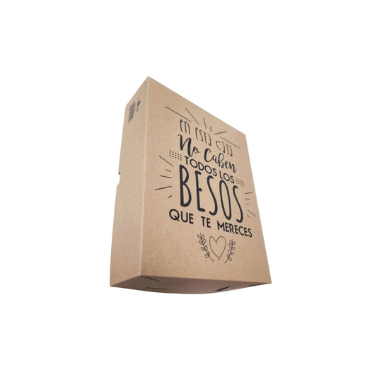 caja para regalo en kraft besos 