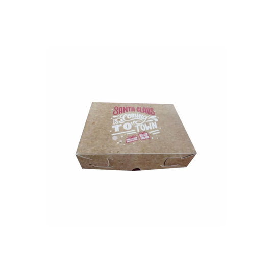 caja para regalo navideño en kraft santa Claus 