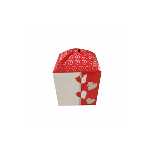 caja para regalo cubo rojo corazones 