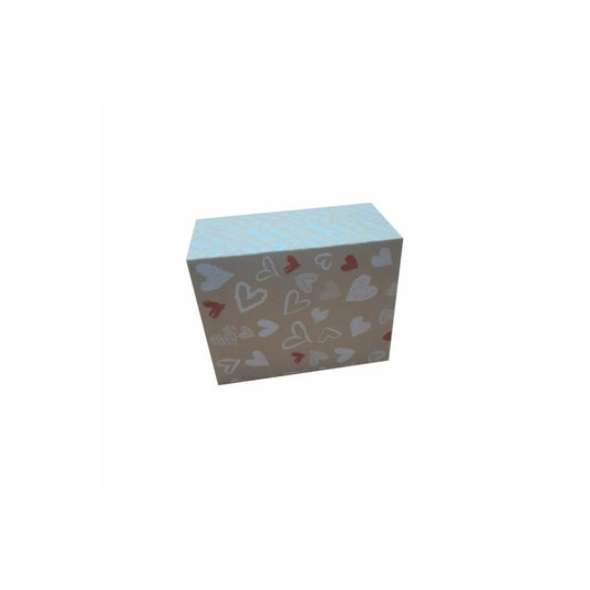 caja para regalo impresiones corazones blancos y rojos