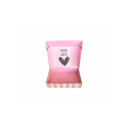 caja para regalo interior rosa made with love 