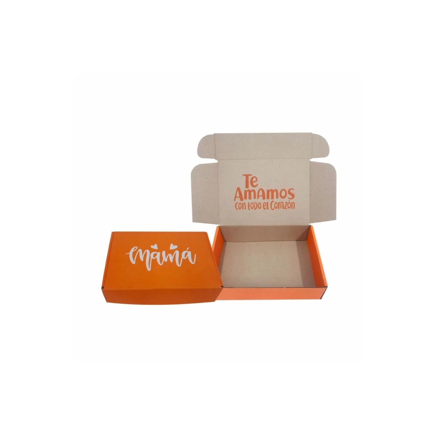 caja para regalo color naranja mamá 