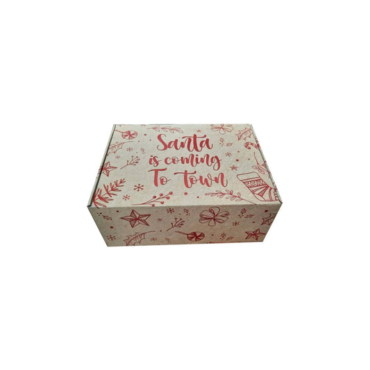 caja para regalo navideña santa is coming to town