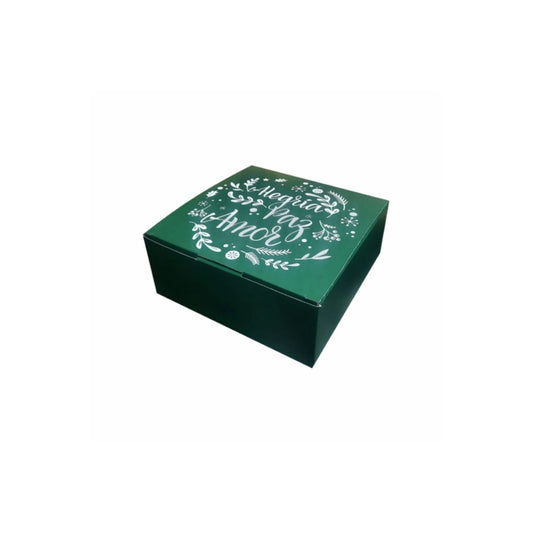caja para regalo navideña verde alegría paz amor