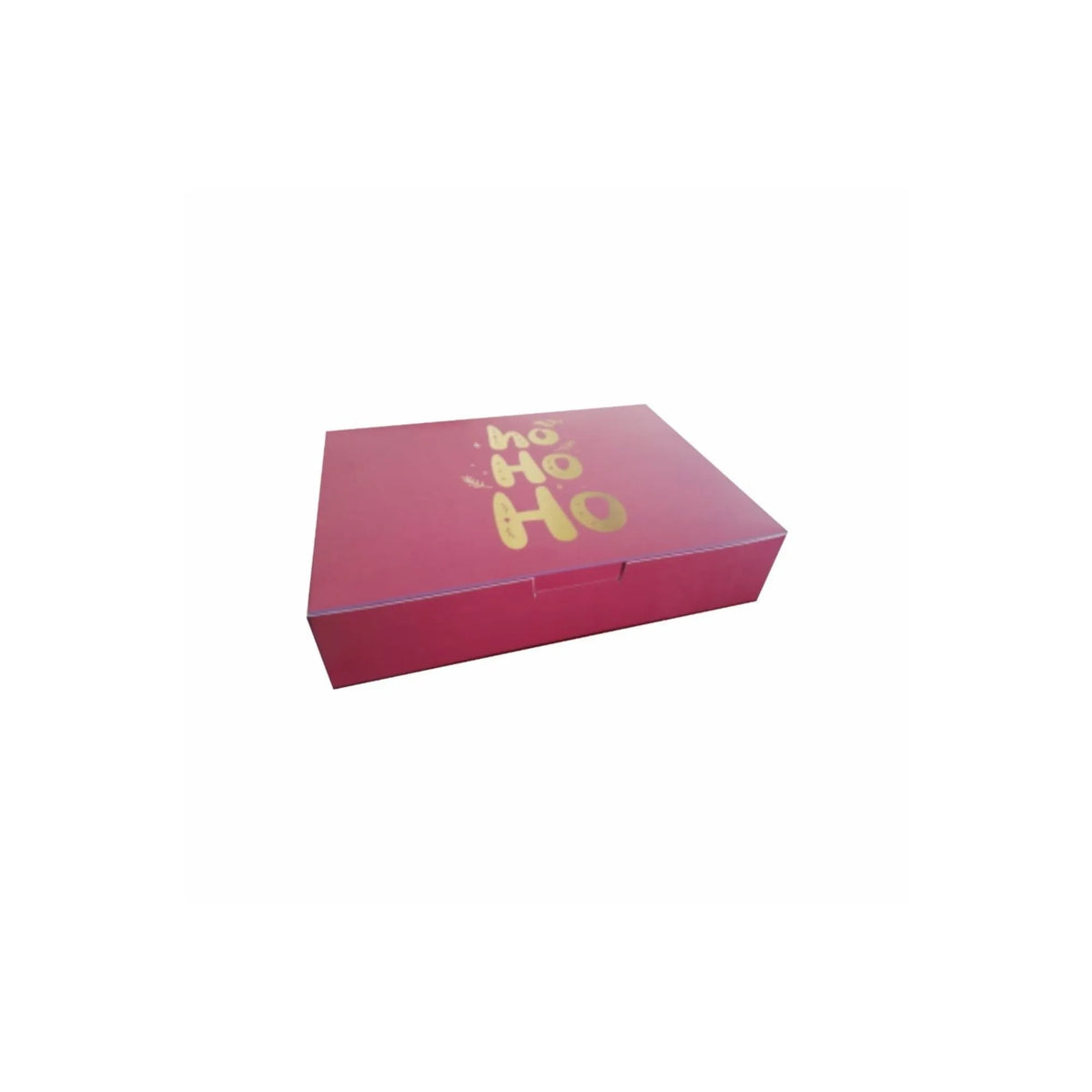 caja para donas  postres navideña roja ho ho ho dorado