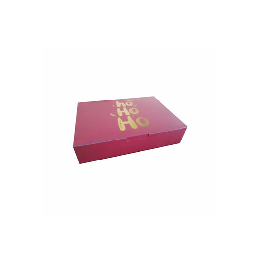 caja para donas  postres navideña roja ho ho ho dorado