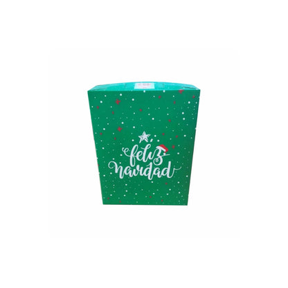 caja para regalo navideña verde feliz navidad