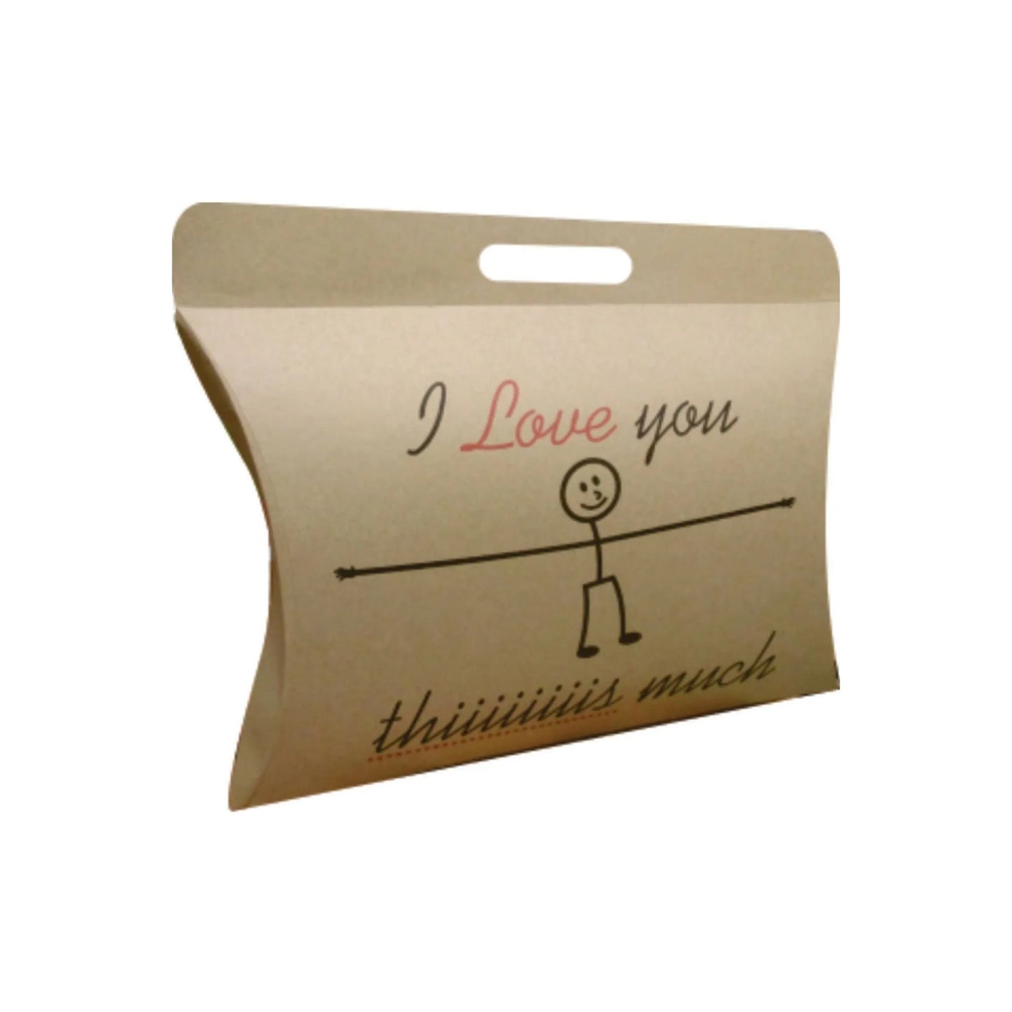 caja para regalo tipo almohada i love you